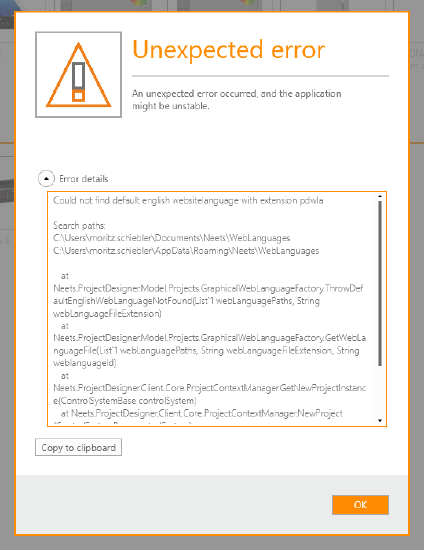 Getting a language error when starting up Project Designer for the first time.png