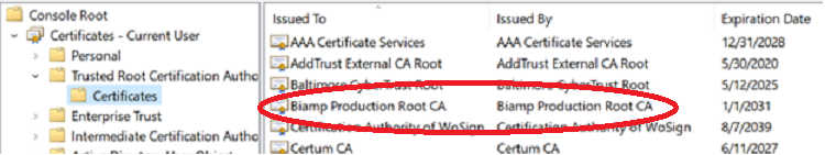 Biamp Production Root CA.png