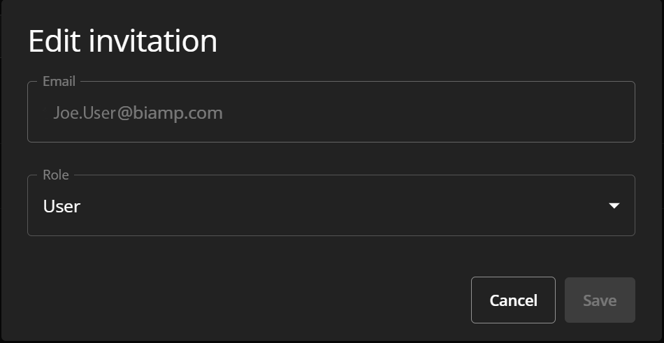 The Edit invitation form