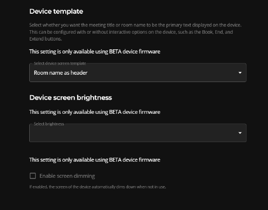 Sub-location settings including screen template and brightness.