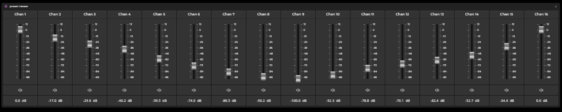 Preset Viewer shows settings