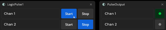 Logic Pulse control showing the Pulse output element beside it.