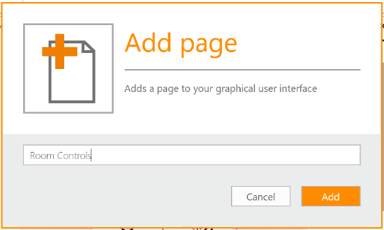 The Add page pop-up window with page Name field and Add button.