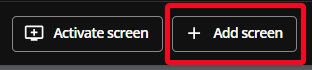 The Add screen button with a callout.